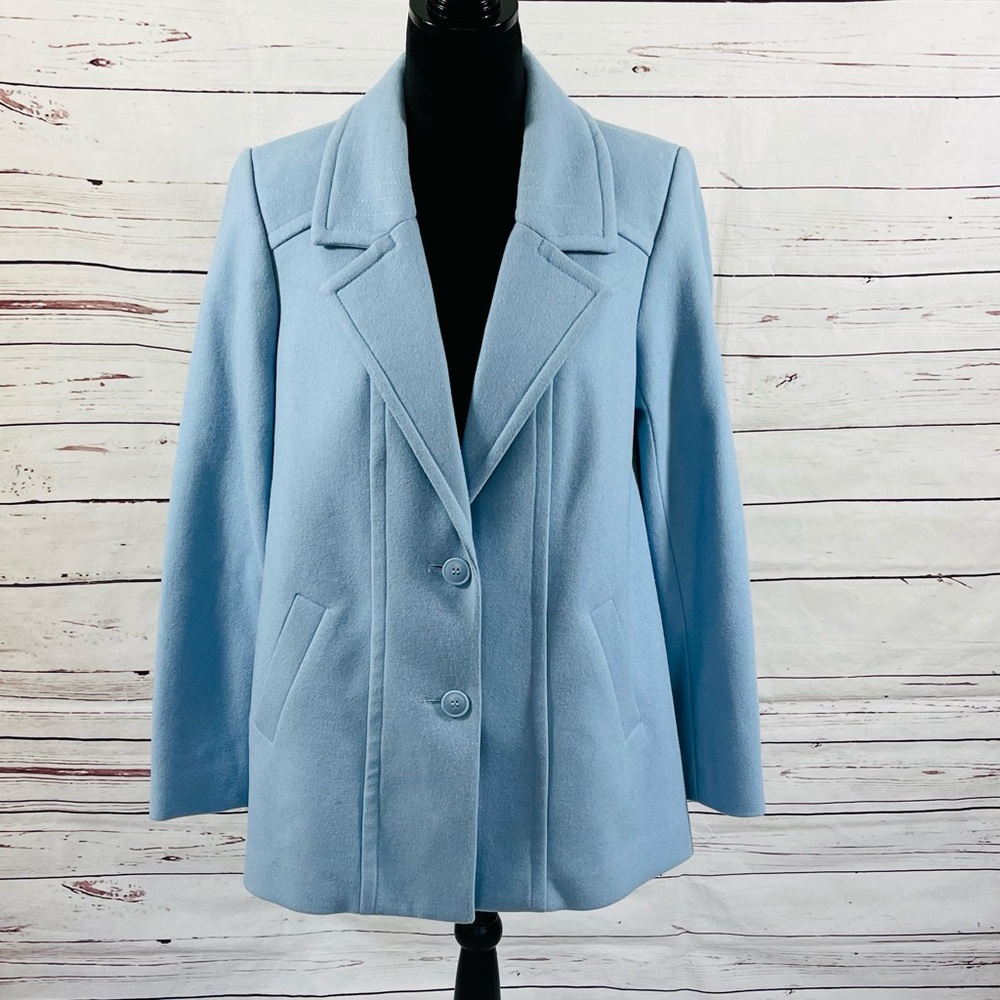 Pendleton Coat Jacket‎ Womens Size M 100% Merino Wool Blue